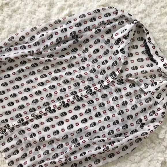 Zara Tops - Zara Trafaluc Skull Sheer Blouse